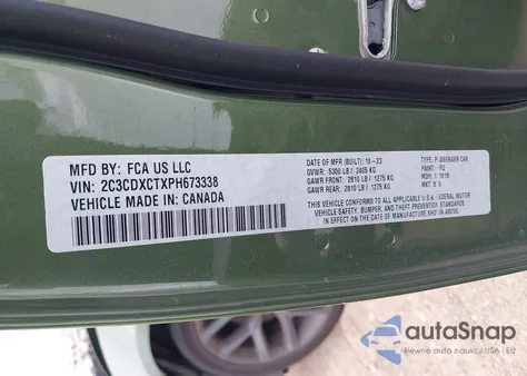 2023 Dodge Charger R/T z USA, uszkodzony, nr VIN 2C3CDXCTXPH673338